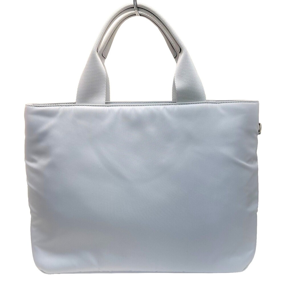 PRADA Padded Quilted Tote Bag Blue Ice Pockets